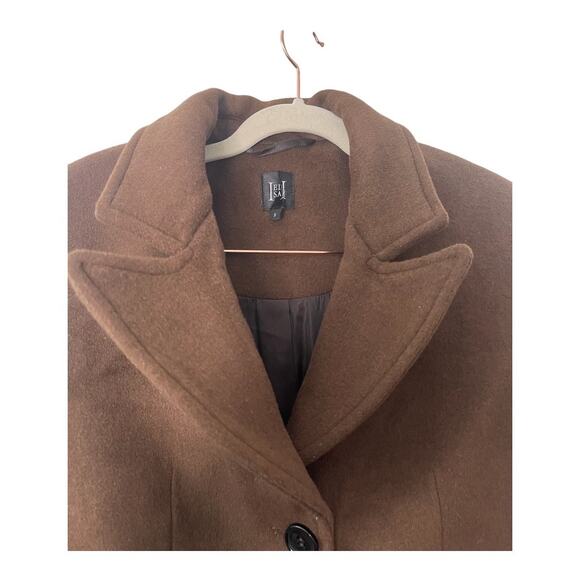 Helsa Button Front Trench Coat Long Single Breasted Oversized Winter Classy Sz S - Picture 6 of 14